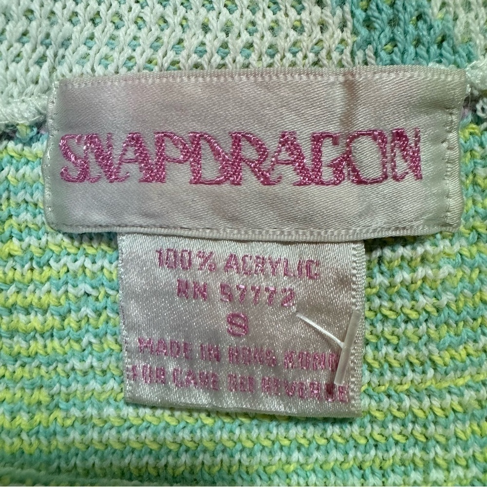 Vintage Snapdragon Floral Pastel Boatneck Sweater, Size Small - Picture 6 of 10
